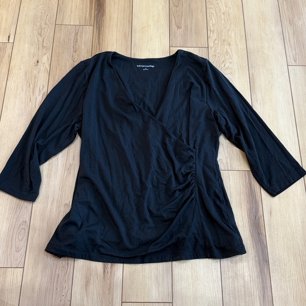 Soft Surroundings Black Wrap Top